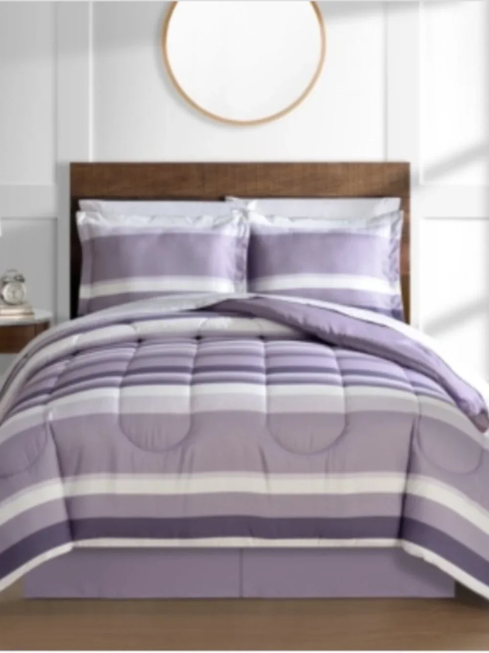 Austin Stripe/Solid Reversible 8 Pc. Comforter Set,   Lave